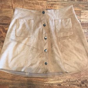 Faux Suede Mini Skirt